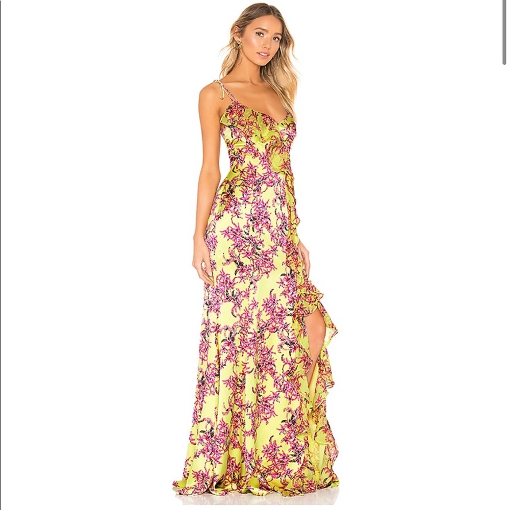 CINQ À SEPT
Velma Silk Ruffled Print Gown